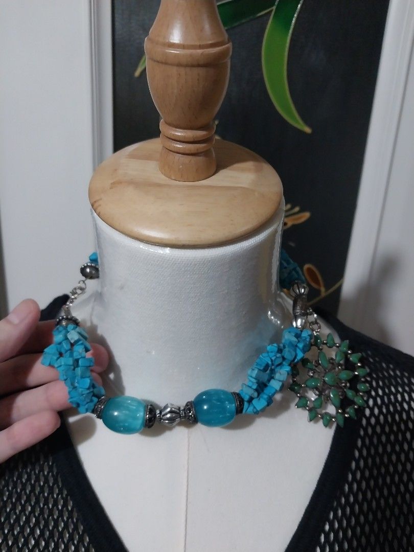 Turquoise necklace and bracelet (Category: Necklaces) located in Manila. Submitted by PrinceDani.Clothing (Listing ID 1465457140, Image 3). Description: turquoise necklace and bracelet set.