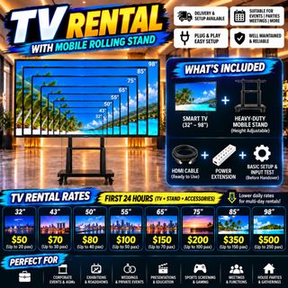 📺🔊 Event TV & Speaker Rental – Complete Setup, No Stress Collection item 1