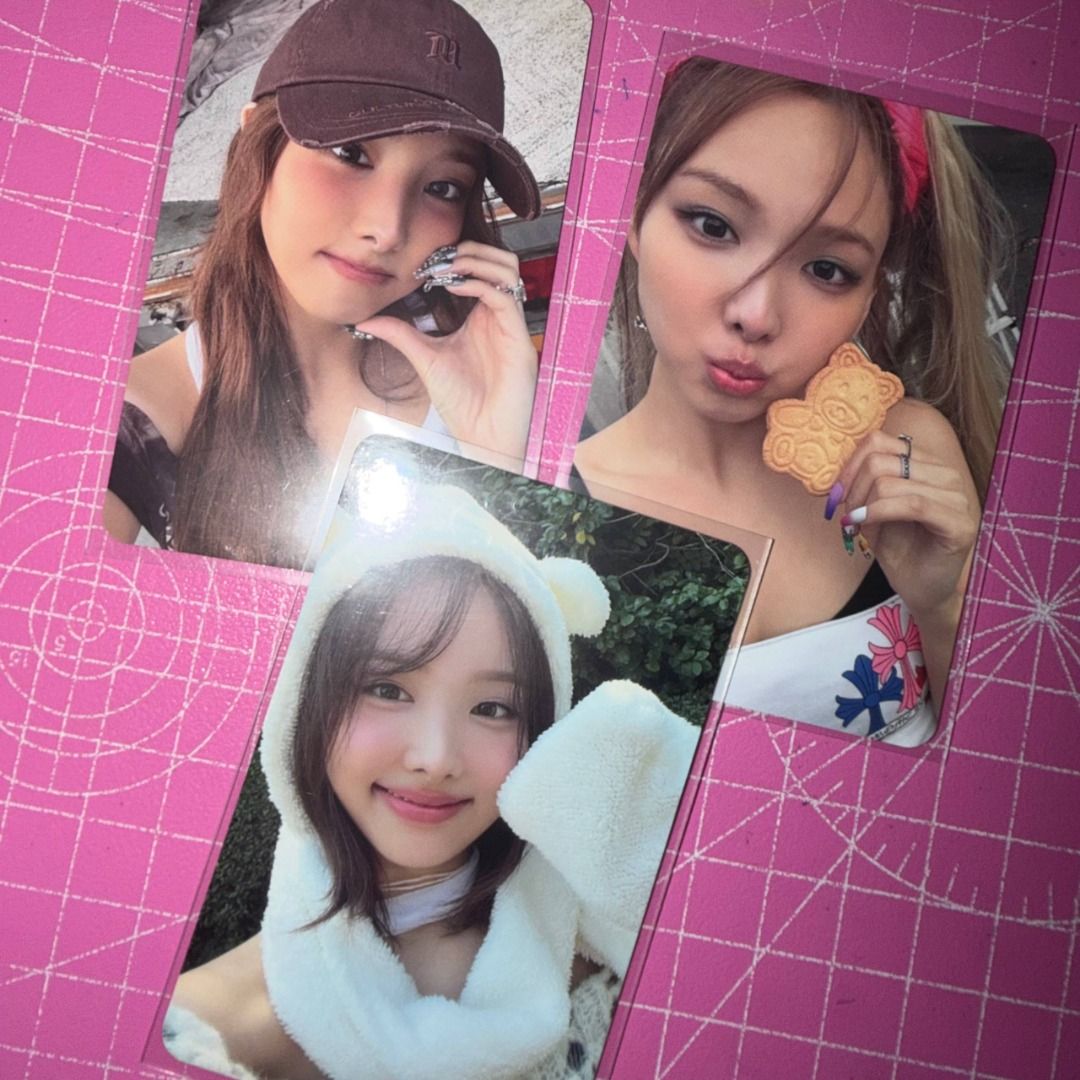 twice nayeon photocard set (can tingi) (Category: K-Wave Merchandise) located in Paranaque City. Submitted by mezzoblue (Listing ID 1465433010, Image 1). Description: 150 ea if sold separately ! nayeon bear - sold save php20 if getting set :) rfs: decluttering/downsizing collection.
