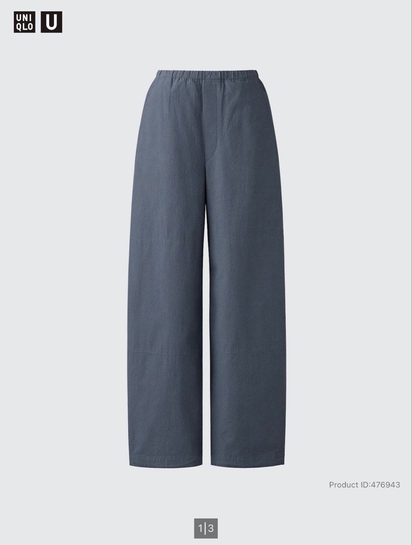 Uniqlo Easy Curved Pants (Category: Other Bottoms) located in Paranaque City. Submitted by closetanghelita (Listing ID 1465484771, Image 1). Description: Size Large cause I prefer an oversized fit Last photo for when worn For reference, I’m 5’7 with 25 waist and 35 hips RFS: not using it anymore Bought online for ₱2490.