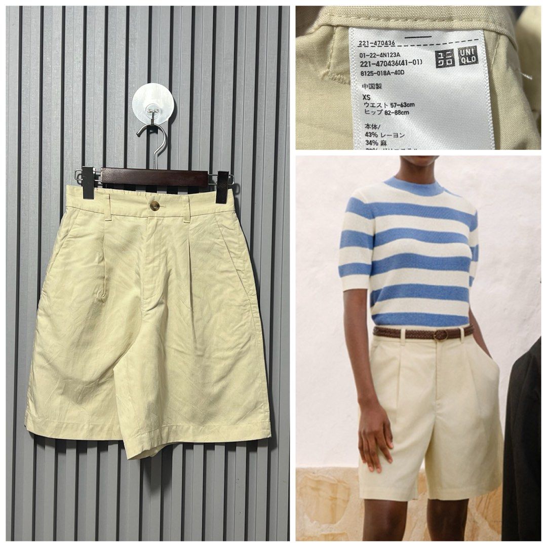Uniqlo Linen Short (Category: Shorts) located in Iligan City. Submitted by sherriejar15721 (Listing ID 1465416808, Image 1). Description: W 12.5 25-26 L18.5.