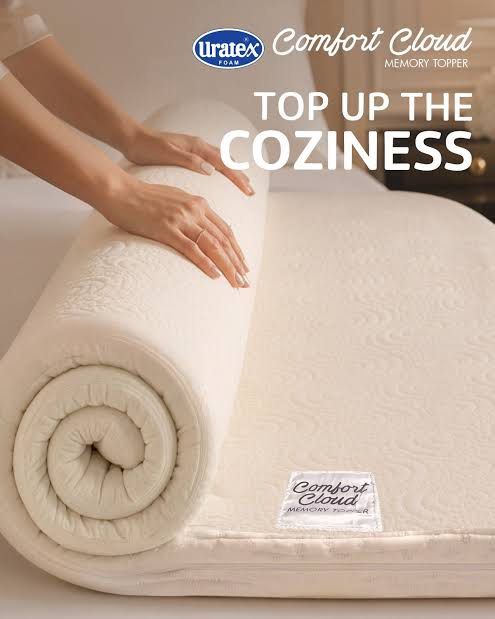 Uratex Comfort Cloud Mattress Topper (Category: Bed Frames & Mattresses) located in Manila. Submitted by otilocruz05 (Listing ID 1465387276, Image 1). Description: Custom Size 42inch x 75 inch - Authentic Uratex Comfort Cloud memory topper for instant bed upgrade - Soft cream fabric featuring a stylish embossed swirl pattern - Adds extra cushioning and superior comfort to any mattress - Highly portable and easy to pack away for storage or travel 