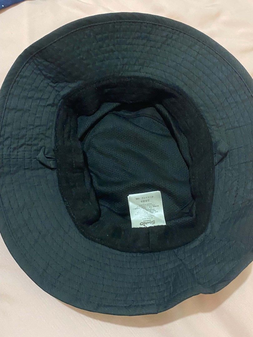 UV Cut Hello Kitty Sanrio Black Bucket Hat (Category: Hats & Beanies) located in Iba. Submitted by yunqiz (Listing ID 1465497755, Image 3). Description: UV cut tags were pictured.