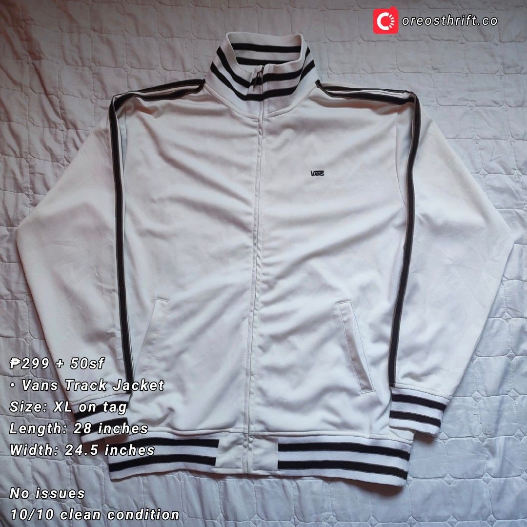 Vans Vintage-Style Track Jacket (Category: Coats, Jackets and Outerwear) located in Santa Cruz. Submitted by oreosthrift.co (Listing ID 1465417866, Image 1). Description: PRELOVED CLOTHING † handpicked & carefully selected quality pieces • affordable prices DM to claim 📩.