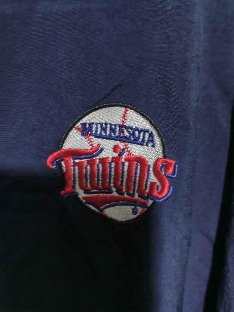 Vintage First USA MINNESOTA TWINS (packable) (Category: Coats, Jackets and Outerwear) located in San Fernando. Submitted by mfckn.benz (Listing ID 1465405106, Image 2). Description: Vintage Minnesota twins pullover windbreaker jacket (packable) still in good condition no issue best fit XL length 26 width 26.
