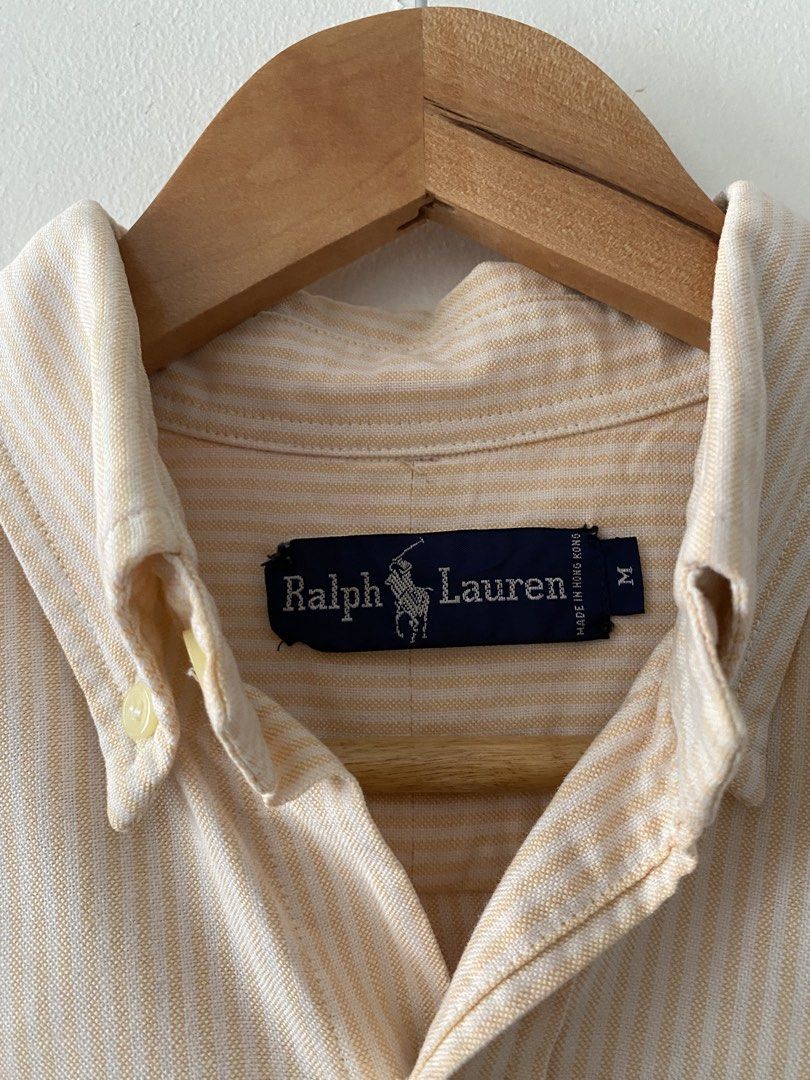 Vintage RL Light Orange Pinstriped Long Sleeve (Category: Formal Shirts) located in Quezon City. Submitted by rlphvncntbs (Listing ID 1465470754, Image 3). Description: Vintage RL Light Orange Pinstriped Long Sleeve Size: Medium Measurements: 21.5" x 29" Excellent Condition ₱3,000 + SF (Negotiable).