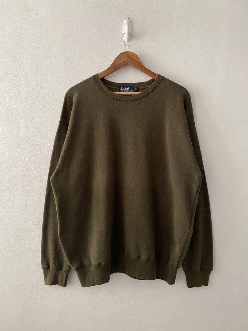 Vintage RL Olive Green Basic Logo Sweater (Category: Coats, Jackets and Outerwear) located in Quezon City. Submitted by rlphvncntbs (Listing ID 1465467679, Image 1). Description: Vintage RL Olive Green Basic Logo Sweater Size: Medium on Tag, Fits Boxy Large Measurements: 24" x 28" Excellent Condition ₱2,500 + SF (Negotiable).