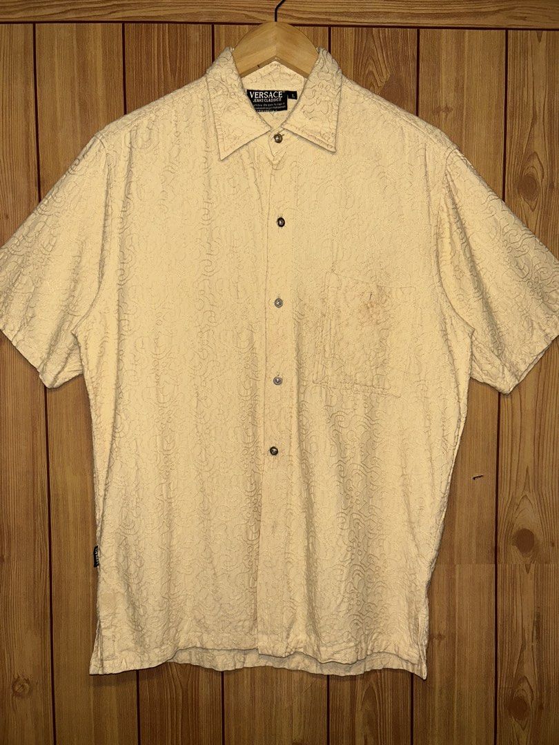 Vintage Versace Jeans Couture (Category: Tshirts & Polo Shirts ) located in Manila. Submitted by zerowasteco. (Listing ID 1465551396, Image 1). Description: -Authentic Vintage Versace Jeans 1990’s or Early 2000’s Release -Rarity in the vintage in the vintage market -Holy Grail Tier of Vintage Versace -Excellent Condition -Dimes:L29xW21 -No issue -Still Negotiable Dm for more info!.