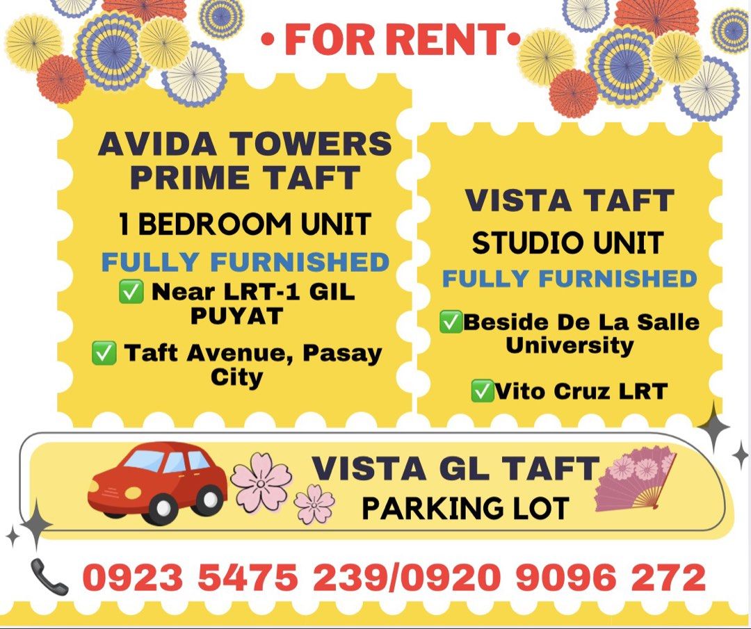 Vista GL taft - Carpark rental (Category: Looking For) located in Kawit. Submitted by richconcept (Listing ID 1465565990, Image 1). Description: Vista GL taft - Carpark rental Across PGH Message us for inquiry .