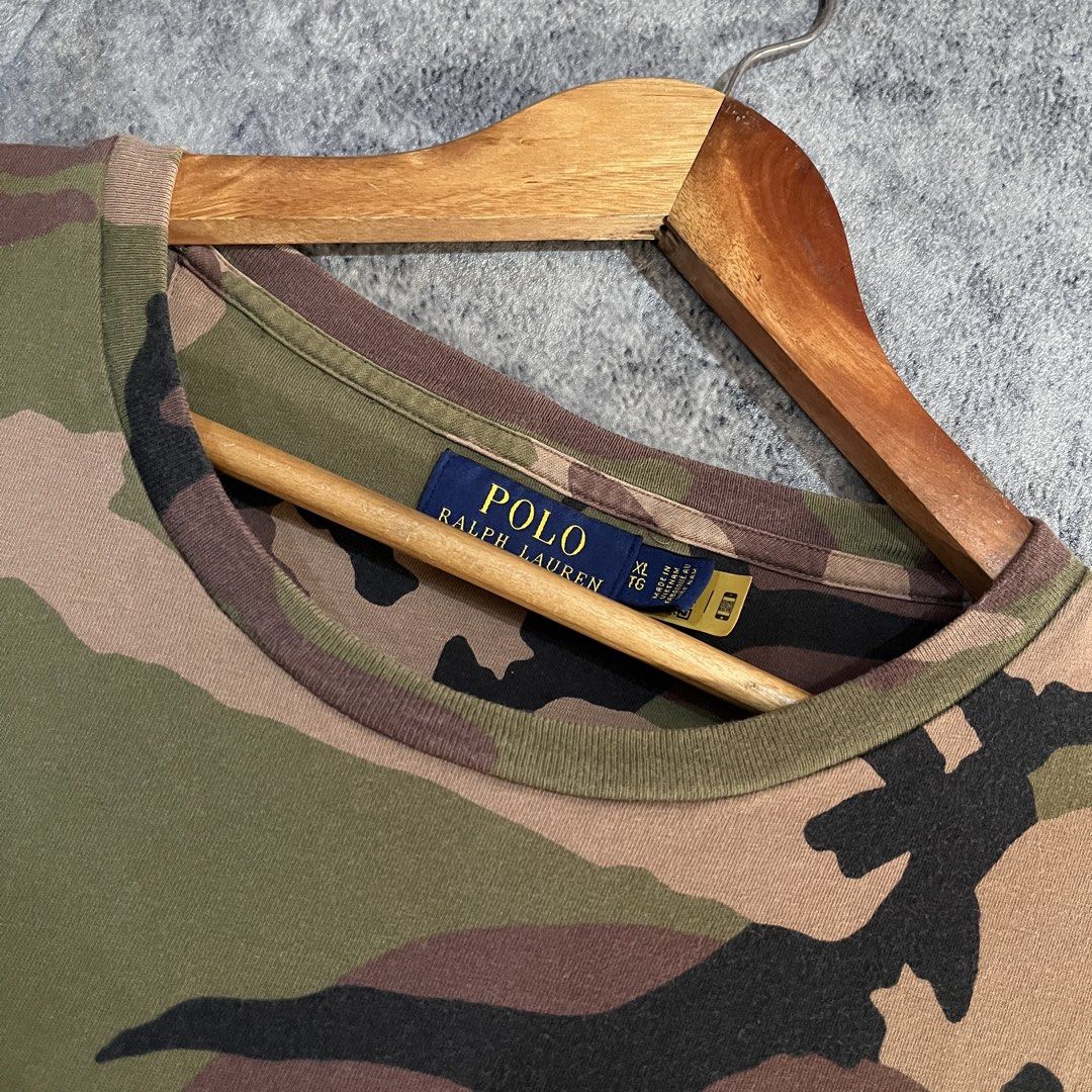 WANT TO SELL!🚨 (Category: Tshirts & Polo Shirts ) located in Lucena. Submitted by paulsarroza (Listing ID 1465489524, Image 3). Description: WANT TO SELL!🚨 RALPH LAUREN CAMO POCKET TEE GOOD CONDITION LENGTH 30 WIDTH 25 MINE: ₱1350.