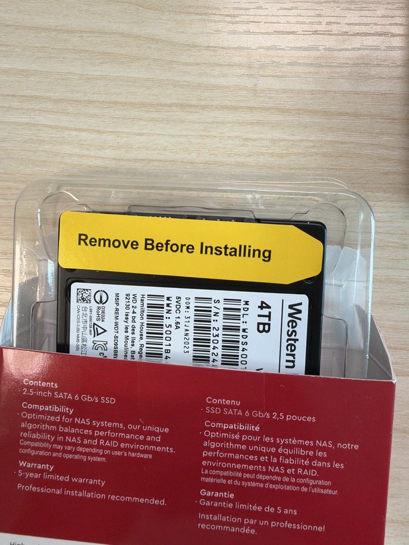WD Red SA500 4TB SATA SSD （分類：硬碟及儲存器）位於 Hong Kong。 由 hughcar 提交（商品編號 1465421327，圖片 2）。簡介： 水貨購自amazon 只開盒檢查過 全新未用過，未插過機 。