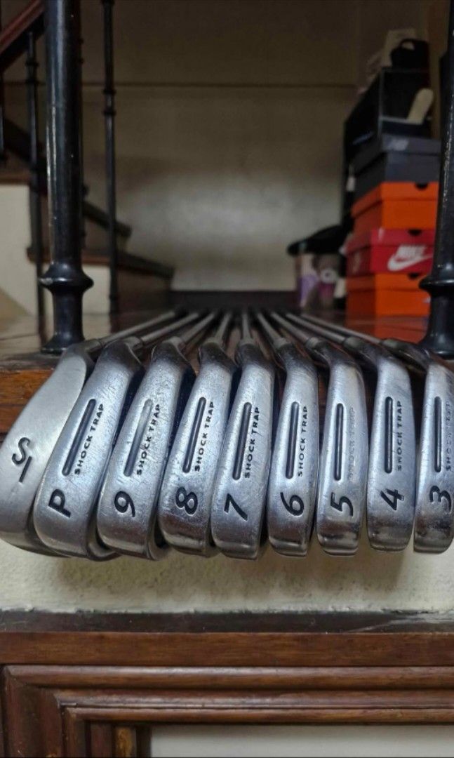 Wilson Reflex Full Golf Irons Set (Category: Golf) located in Quezon City. Submitted by gidsfinds (Listing ID 1465524583, Image 2). Description: Wilson Reflex Golf Irons Full Set 3 - SW *Features Wilson's 'Shock Trap' works like a speed pocket. - Original Wilson Grips - True Temper Steel Shafts Regular-Stiff - Good face condition, white markings on the grooves, easily removable, and grooves are still deep and good. Free Shipping within Metro Mani