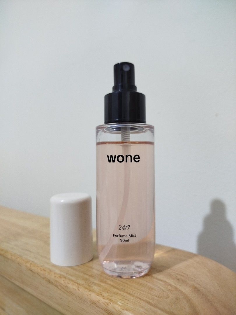 Wone 24/7 Perfume Mist 90ml (Category: Fragrance & Deodorants) located in Quezon City. Submitted by luckycitrine (Listing ID 1465468116, Image 2). Description: - Usage shown, sprayed once only on October 2, 2026, hindi talaga puno yung juice upon receipt - Fragrance profile: Sweet and sultry mix of clementines, sweet florals, and warm amber - Scent notes: Clementine, pepper, orchid, mimosa, camelia, musk, and amber - Manufacturing date: April 202
