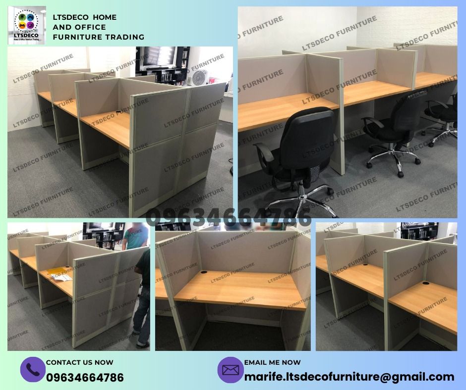 workstation tables modular office partitions (Category: Office Furniture & Fixtures) located in Quezon City. Submitted by 09634664786 (Listing ID 1465445012, Image 3). Description: 👉Are you looking for WORKSTATION, MODULAR CUBICLES OFFICE PARTITION, and OFFICE FURNITURE SUPPLIER? LTSDECO Furniture, is direct supplier, manufacturer, and trusted provider of high quality, affordable and durable modular office divider partition, home and office furn