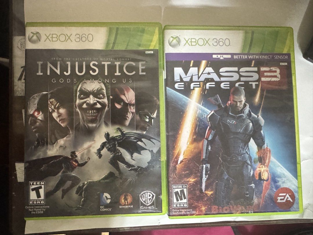 Xbox 360 and Xbox One Games (Category: Xbox) located in Manila. Submitted by _deanpacificador (Listing ID 1465500841, Image 1). Description: - Platform: Xbox 360 & Xbox One 1,500 for xbox 360 games(choose any 2 xbox 360 game) 1,500 for shadow of mordor (xbox one game) - Included Games: Injustice Gods Among Us, Mass Effect 3, Assassin's Creed II, Assassin's Creed Revelations, Middle-earth Shadow of Mordor GOTY Edition - Condition: Discs,original a