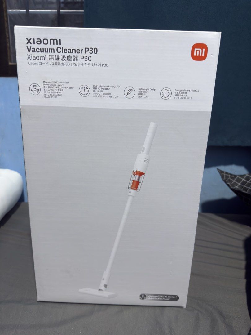Xiaomi Vacuum Cleaner P30 (Category: Vacuum Cleaner & Housekeeping) located in Quezon City. Submitted by jhoiejewel (Listing ID 1465456426, Image 1). Description: - Brand new & unopened box: Xiaomi Vacuum Cleaner P30 - Powerful cleaning: 22000 Pa max suction & 50 AW suction power - Long-lasting: Up to 40-minute battery life on a single charge - Easy to use: Lightweight design with 5-stage efficient filtration - Ready to ship: Perfect for all your