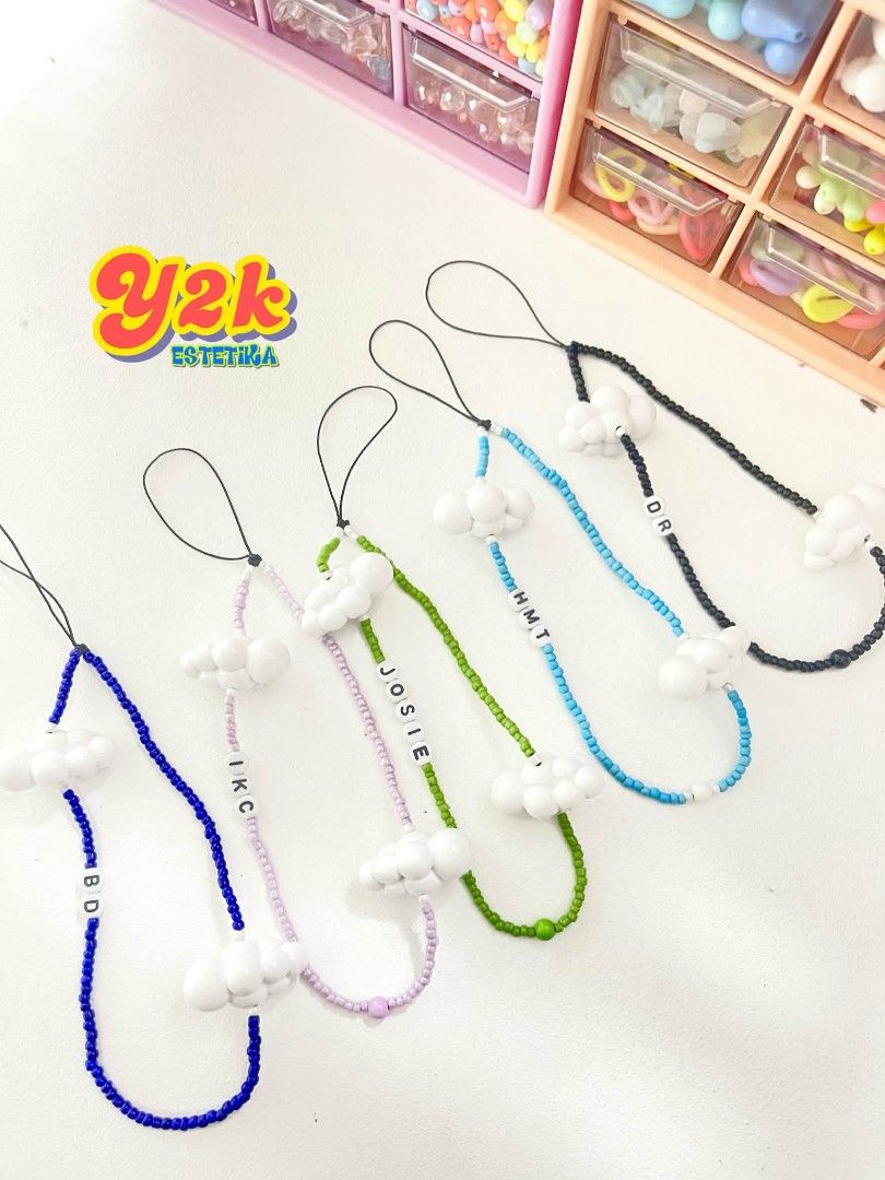 Y2K Aesthetic Initial Letter Cloud Phone Charm (Open for Customize) (Category: Charms) located in Manila. Submitted by y2kestetika.official (Listing ID 1465408248, Image 1). Description: Y2K Aesthetic Initial Letter Cloud Phone Charm (Open for Customize) for ₱190 only • Open for Customize • We accept Bulk Orders for Giveaways, Souvenirs and etc. • Same day delivery available within Metro Manila via Lalamove/Grab • LBC shipment for provinces area 