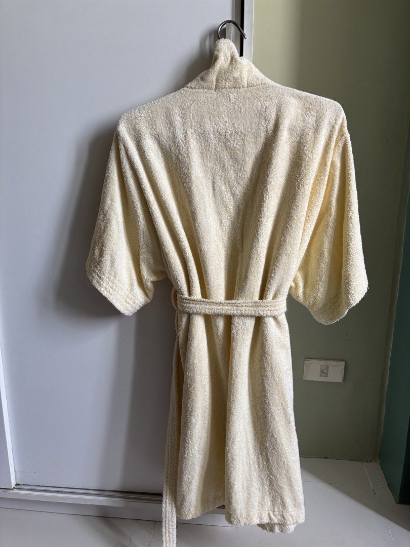 Yellow Bathrob (Category: Undergarments & Loungewear) located in Quezon City. Submitted by saveproject (Listing ID 1465388049, Image 2). Description: bathrobe with a shawl collar, pocket and belt. Rarely used..