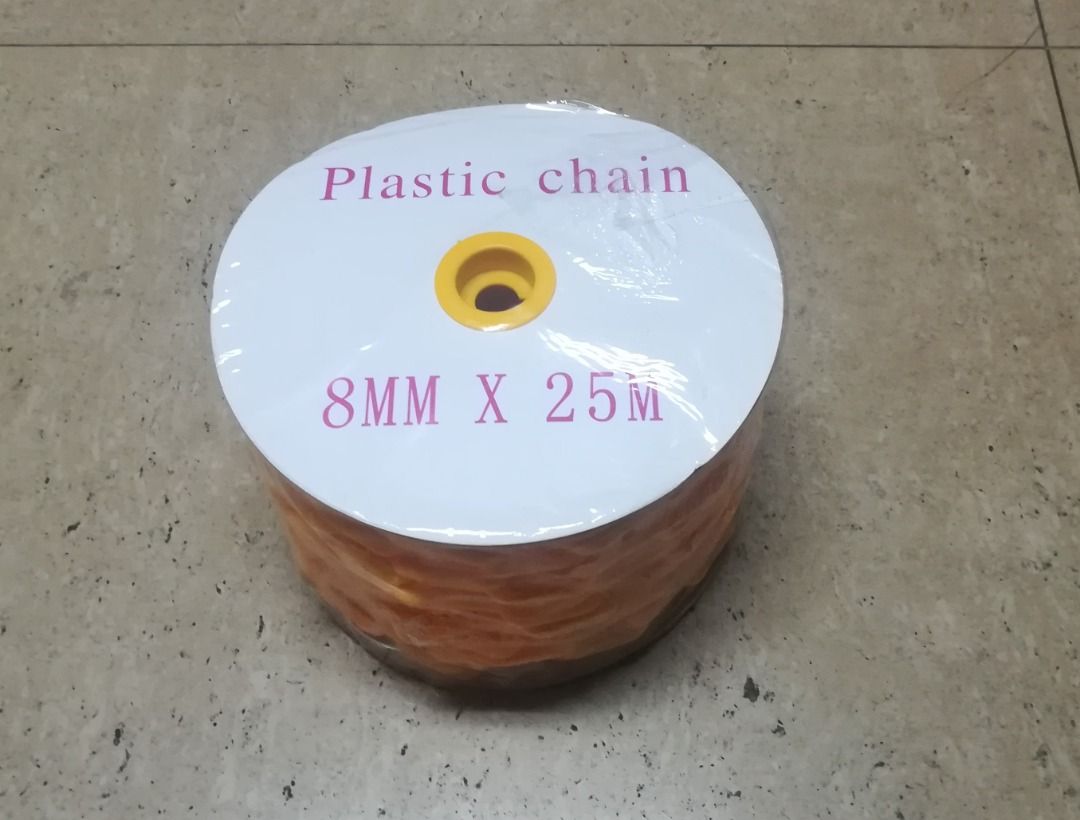 Yellow Plastic Chain 8MM x 25 meters per roll (Category: Industrial Equipment) located in Manila. Submitted by bellenn (Listing ID 1465430087, Image 2). Description: Color: Yellow Material: High Density Polyethylene ABS plastic high quality Sizes: 8 mm x 25 meters Strong and durable with UV protectant added to resist fading. Ideal safety barrier for use with crowd and traffic control stanchions, industrial safety cones and signs etc. Application: