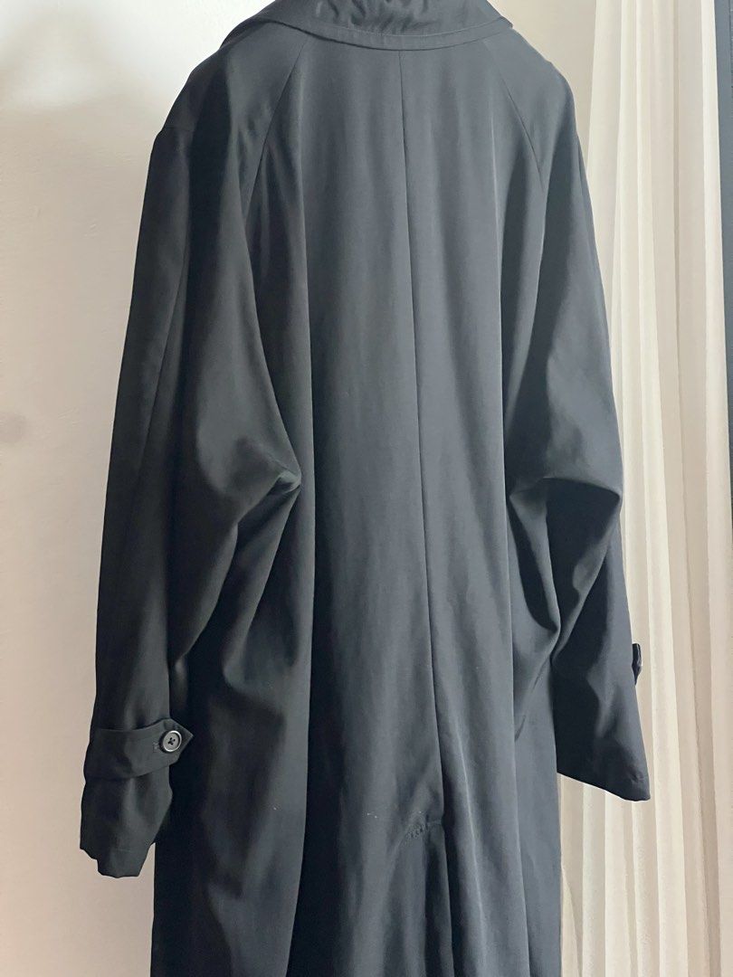 Yohji Yamamoto Fall 1997 trench coat (Category: Luxury Apparel) located in Quezon City. Submitted by raccoonfur (Listing ID 1465417094, Image 2). Description: Y’s for men by Yohji Yamamoto cocoon trench coat. Oversized for that murder of crows look. Has spot stains and moth holes on hem and left chest. Unnoticeable when worn. Amazing slouched drape and movement. For the collectors out there. Flat measurements: Pit to pit 67.5cm/26.5in Shoulders 4