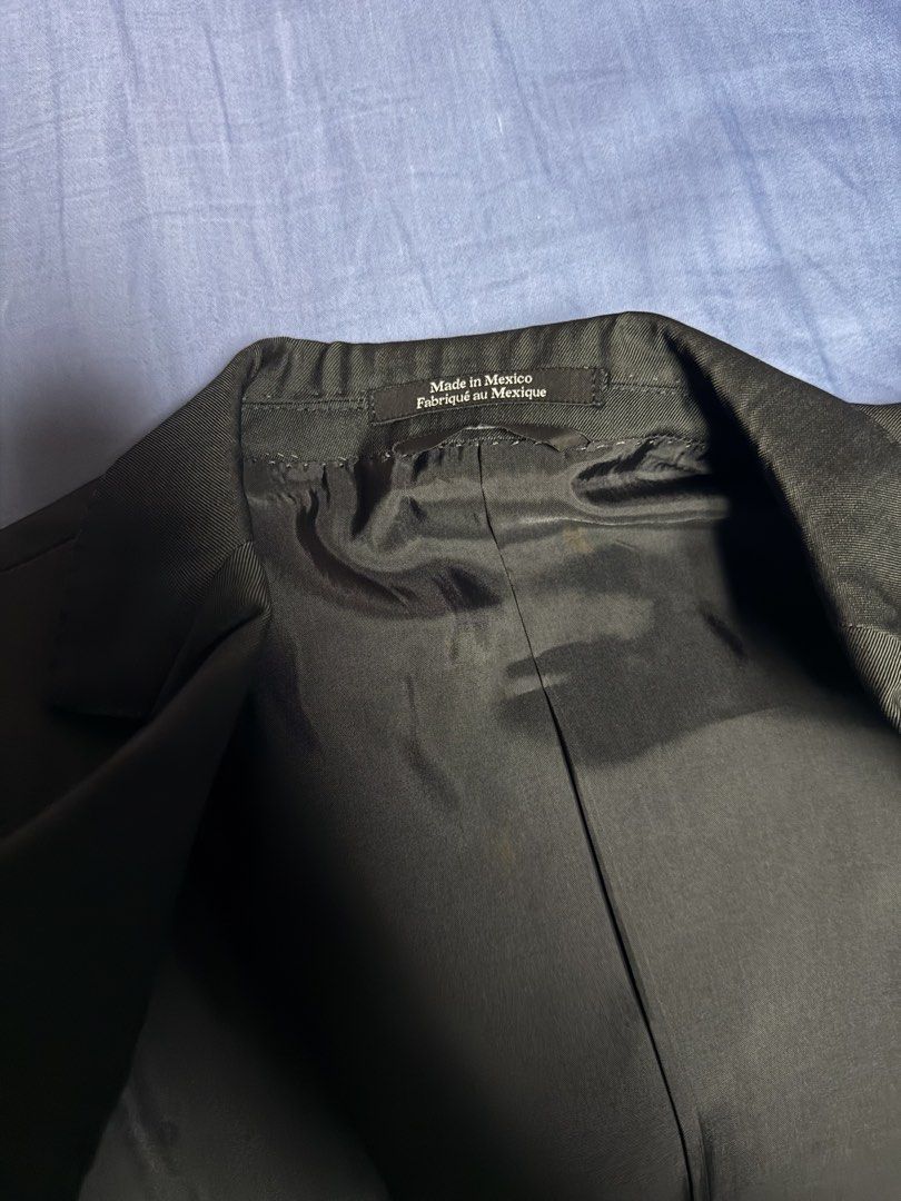 Zegna Black Suit Set Jacket and Trousers (Category: Coats, Jackets and Outerwear) located in Manila. Submitted by seangoart (Listing ID 1465474933, Image 3). Description: - Brand: Z Zegna - 50R 32 waist - Color: Charcoal Grey - Set includes: Matching jacket and trousers - Design: Two-button front closure, notch lapels, flap pockets, lined interior - Origin: Made in Mexico - Condition: Clean fabric with great overall structure - Versatility: Ideal