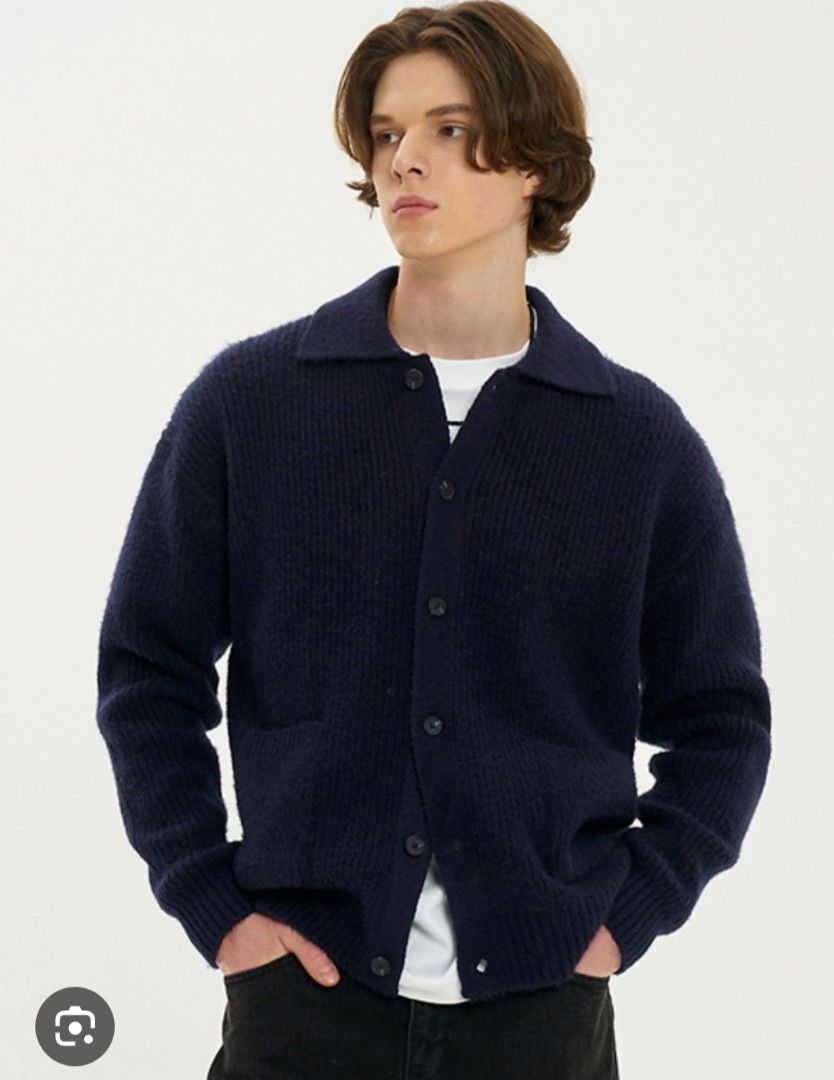 Zara blue knit button down cardigan (Category: Coats, Jackets and Outerwear) located in Manila. Submitted by PrinceDani.Clothing (Listing ID 1465407191, Image 2). Description: zara blue knit button down cardigan xl on tag 22in width 32in length excellent condition .
