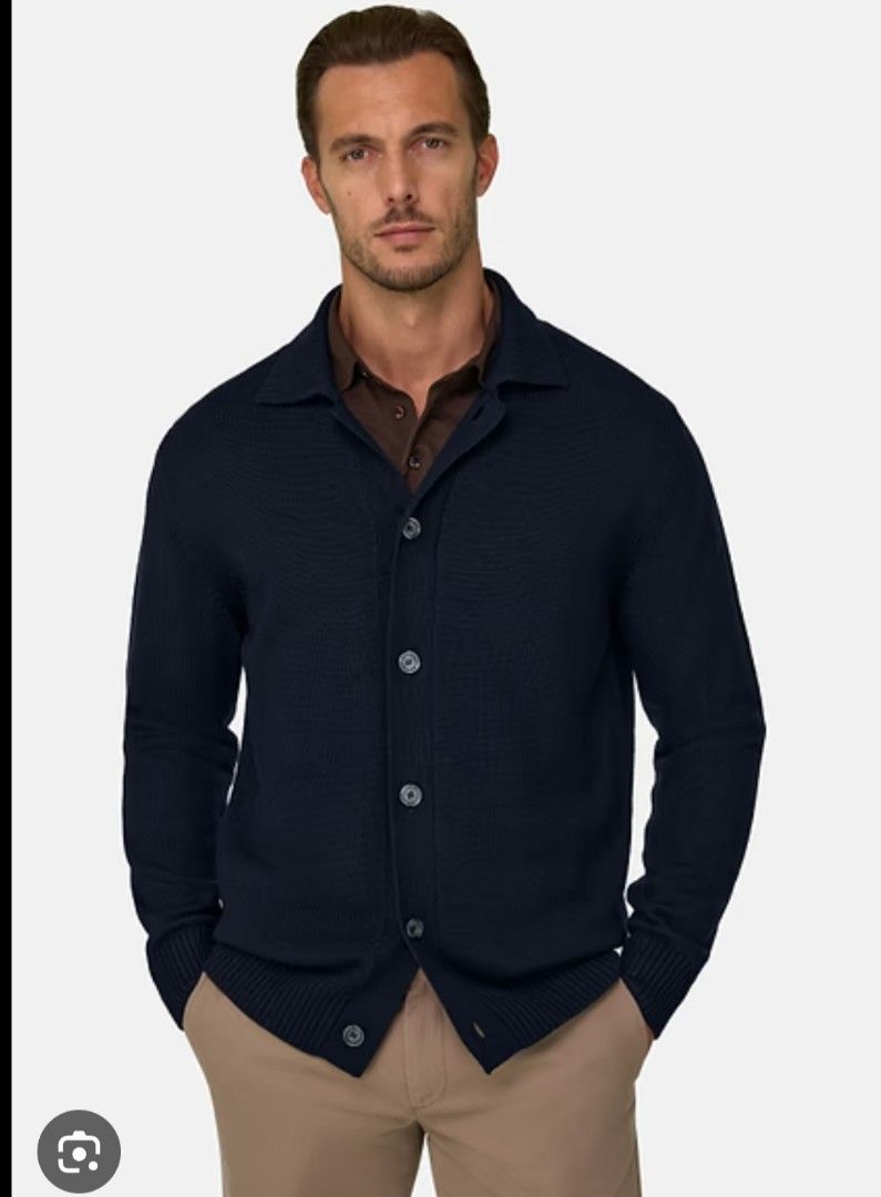 Zara blue knit button down cardigan (Category: Coats, Jackets and Outerwear) located in Manila. Submitted by PrinceDani.Clothing (Listing ID 1465407191, Image 1). Description: zara blue knit button down cardigan xl on tag 22in width 32in length excellent condition .