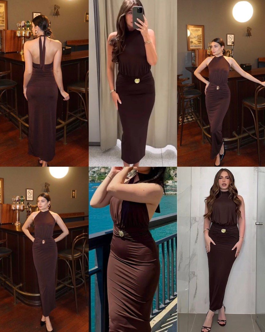 Zara brown halter dress (Category: Dresses) located in Manila. Submitted by clothingconcept (Listing ID 1464199432, Image 2). Description: .