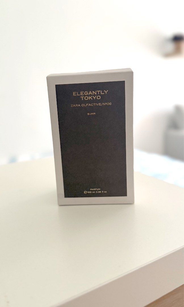 ZARA Elegantly Tokyo Elixir Parfum 100ML (Category: Fragrance & Deodorants) located in Manila. Submitted by matchathena (Listing ID 1465417490, Image 3). Description: SRP: 2,995 - Brand: Zara (Created by Jo Malone) - Fragrance: Elegantly Tokyo (Olfactive No. 06 Elixir Edition) - Size: 100ml - Condition: Like new, sprayed only a couple of times (nearly full) - Packaging: Dark glass bottle with black cap, original box included - 100% Authentic Rfs: