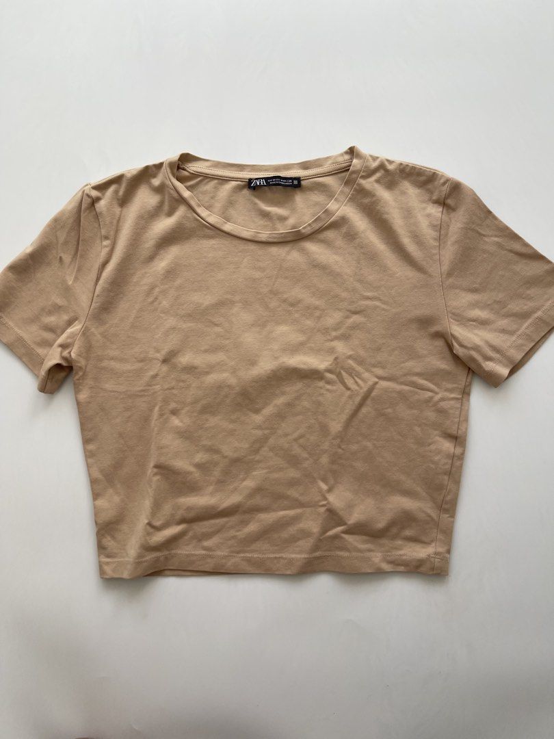 Zara Nude Pink Cropped TShirt (Category: Shirts) located in Bacolod City. Submitted by euniceclothing_coph (Listing ID 1465505320, Image 1). Description: Like new Seldom used S-M .