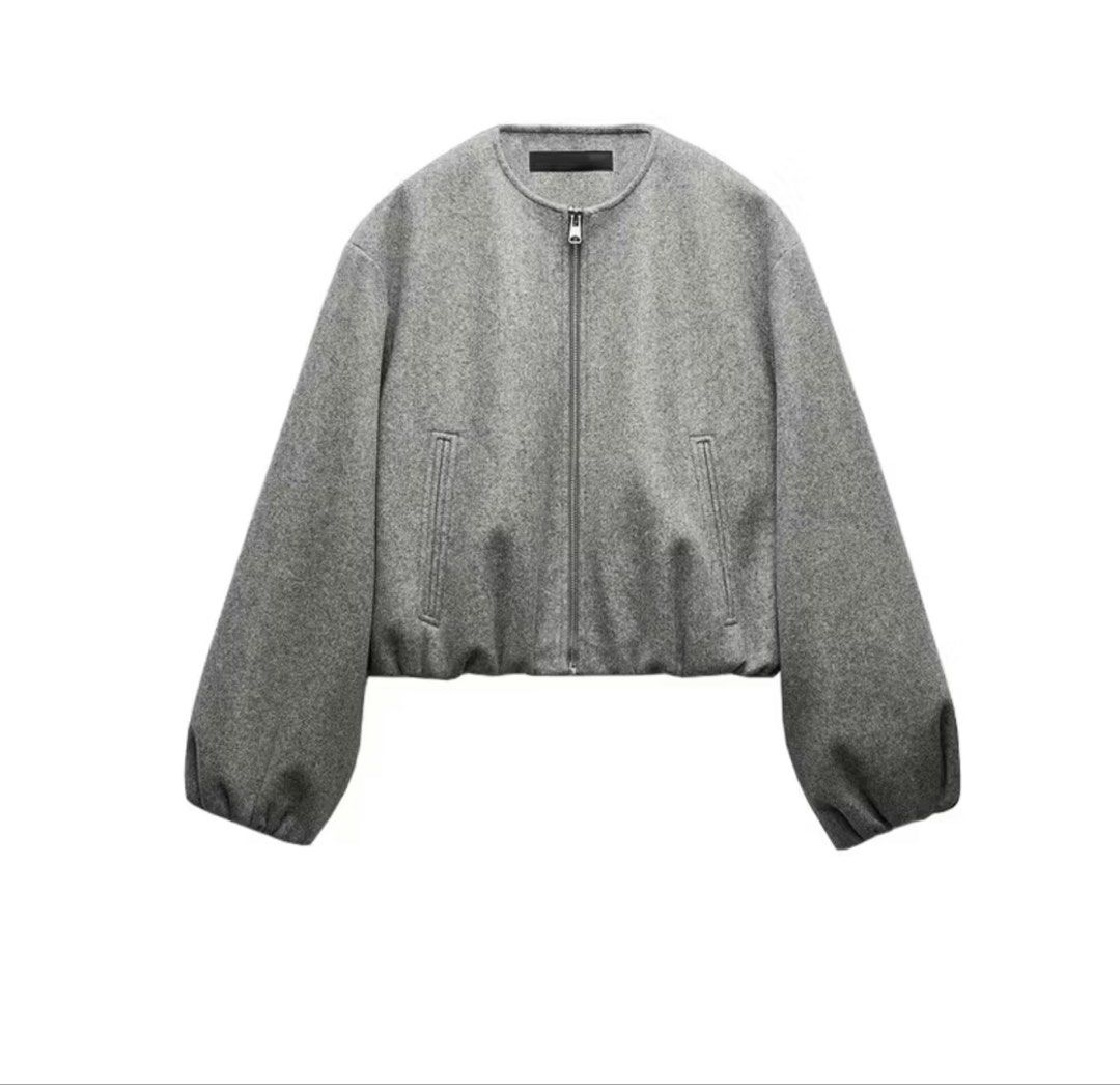 Zara Soft Bomber Jacket in Grey (or Anthracite Grey) (Category: Coats, Jackets and Outerwear) located in Manila. Submitted by rikascloset1220 (Listing ID 1465519531, Image 1). Description: BNWT! Still in store for 2995!.