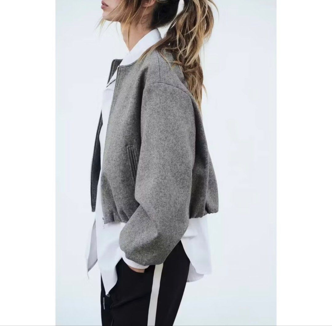 Zara Soft Bomber Jacket in Grey (or Anthracite Grey) (Category: Coats, Jackets and Outerwear) located in Manila. Submitted by rikascloset1220 (Listing ID 1465519531, Image 2). Description: BNWT! Still in store for 2995!.