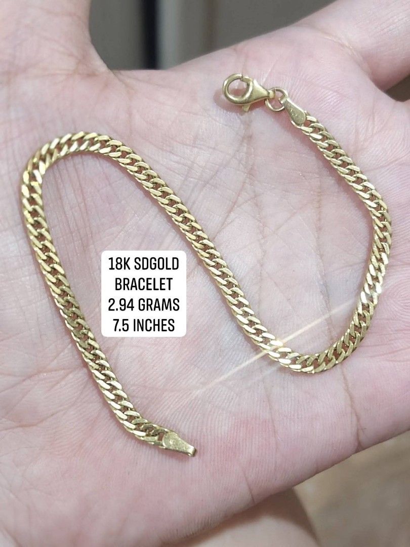18k saudi gold bracelet (Category: Bracelets) located in Manila. Submitted by danicacruz1024 (Listing ID 1469268117, Image 1). Description: 2.94 grams 7.5 inches.