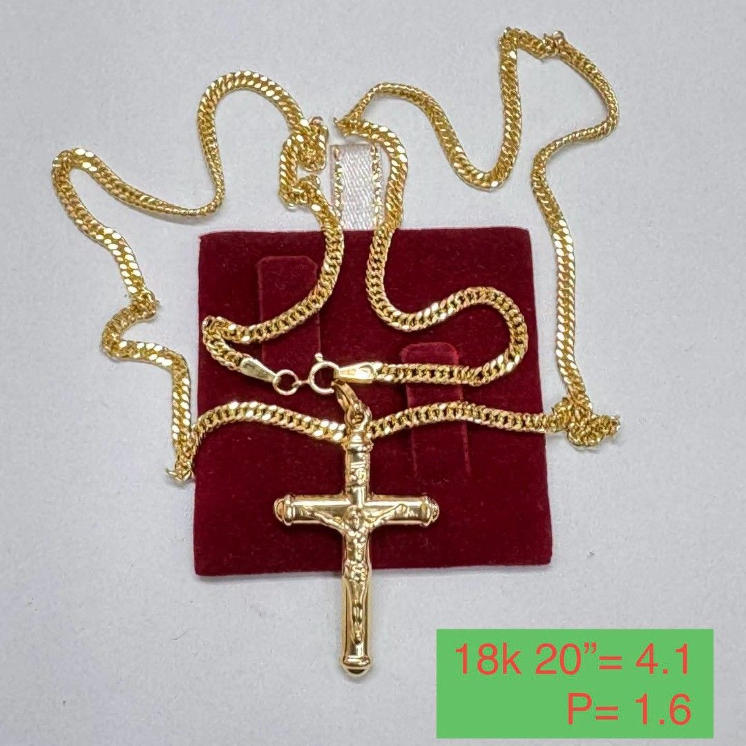 18k Saudi gold cross necklace (Category: Necklaces) located in Manila. Submitted by bhelgoldseller2ndaccount (Listing ID 1469175467, Image 3). Description: New!!✨New!!✨New!! Authentic 18k Saudi Golds 💯pawnable/naisasanla 💯with high appraisal rate 💯good investment 💯Direct supplier price 👉OPEN for resellers 🌺please take time to evaluate their actual sizes and grams 👉Best panggift for all occasions ✅ Sold per grams not per piece Kya lowest pr