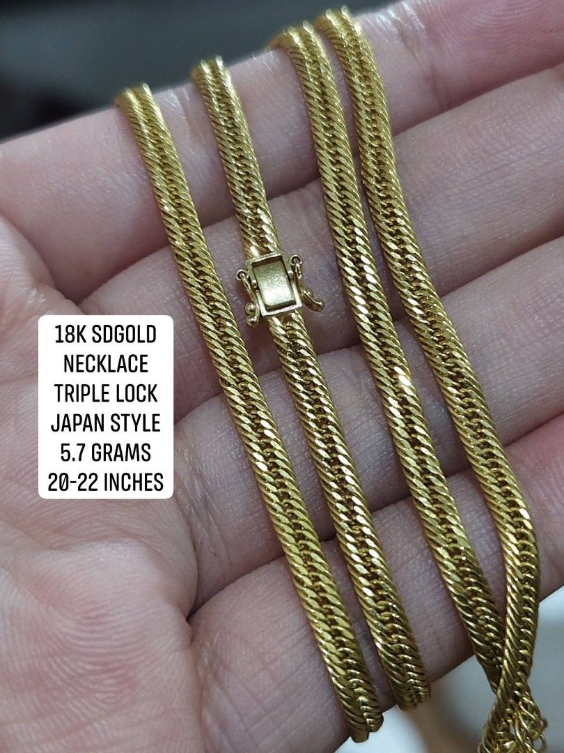 18k saudi gold necklace (Category: Necklaces) located in Manila. Submitted by danicacruz1024 (Listing ID 1469267959, Image 1). Description: 5.7 grams 20-22 inches.
