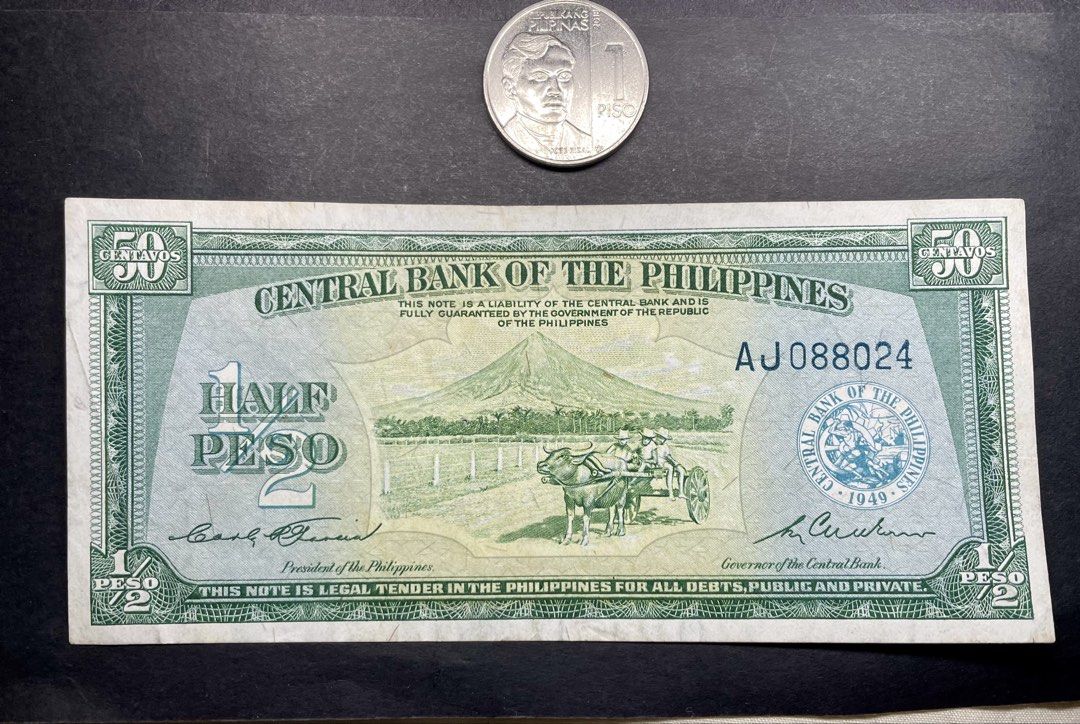 1955-57 SEMI-HTF HALF PESO CBP BANKNOTE (Category: Currency) located in Roxas. Submitted by hobbyisthub (Listing ID 1469248522, Image 3). Description: ONLY 1 AVAILABLE CROSS-POSTED AUTHENTIC/VG COND,LIGHT FOLD MARK SHIPS 1-2 DAYS, ADD SF GCASH PAYMENT PLS DO YOUR OWN GRADING BEFORE PURCHASING PM SELLER FOR ANY QUERIES THANK YOU!.