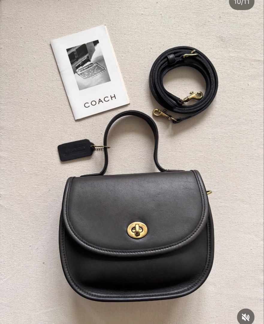 1995 Coach Bellacourt (Category: Luxury Bags & Wallets) located in Pasig City. Submitted by toutestbeau (Listing ID 1469180536, Image 2). Description: Vintage 1995 Coach Bellacourt - In navy blue but almost black - good condition/ not abused - Made in the USA - No inclusion, just the bag and authenticity card How to purchase: - tap offer button upon agreement with the seller (dont offer unless decided) - Payment first before shipping - First to p