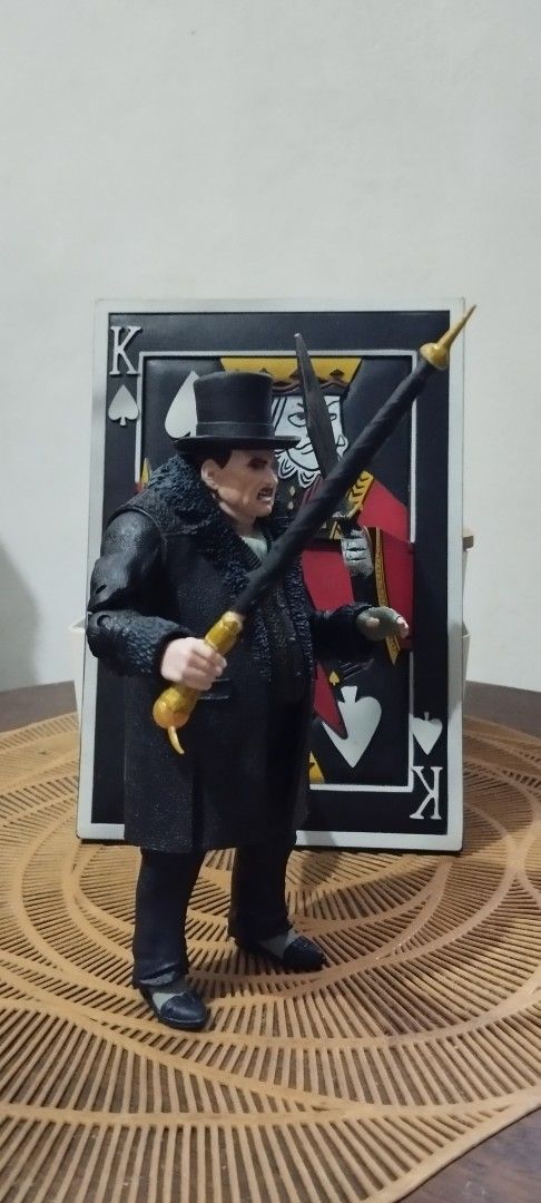 2022 McFarlane Toys DC Multiverse The Penguin (Category: Figurines & Statues) located in Manila. Submitted by ventajetoyz625 (Listing ID 1469193820, Image 2). Description: - Character: The Penguin from Batman Arkham City - 7 inches tall - Details: Highly detailed sculpt with top hat, monocle, and faux-fur trim coat - DIY Accessory: signature umbrella weapon - Condition: Excellent, joints are good and stands upright nicely - What you see is what y
