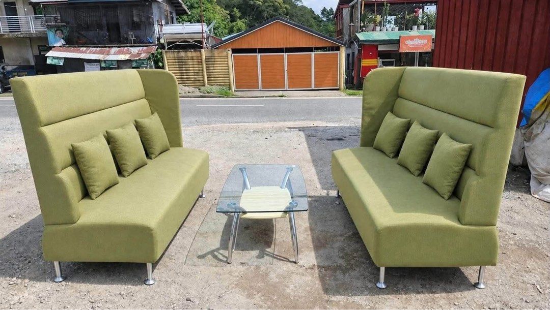 2-PIECE HIGH BACK SOFA WITH CENTER TABLE & 6 PCS SEAT CUSHION (Category: Sofas) located in Sablan. Submitted by gongonshelley12 (Listing ID 1469172549, Image 1). Description: 2-PIECE HIGH BACK SOFA WITH CENTER TABLE & 6 PCS SEAT CUSHION JAPAN SURPLUS, HIGH QUALITY 🧨 ANG MAHAL NG ORIG PRICE NG GANITONG DESIGN EXCELLENT CONDITION, MAGIGING BAGO PA PAG NALINISAN NIYO SOBRANG GANDA NITO PANG MAYAMAN COMPLETE STAINLESS SOFA LEGS DETACHABLE PWEDENG FL