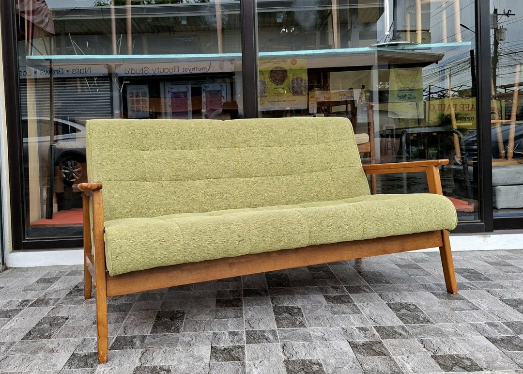 2-Seater Mcm Scandinavian Style Fabric Sofa (Category: Sofas) located in Mabalacat. Submitted by thenewcraf32843 (Listing ID 1469171340, Image 3). Description: 2-Seater Mcm Scandinavian Style Fabric Sofa In great condition. Made in Japan. Dimensions: L52.5 x W26 x Sh15 x H27 inches Price: 10k only We do shipping via lalamove / victory liner drop & go. Dm to inquire.