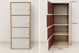 Wooden cabinet with sliding doors and interior shelf, Furniture & Home ...