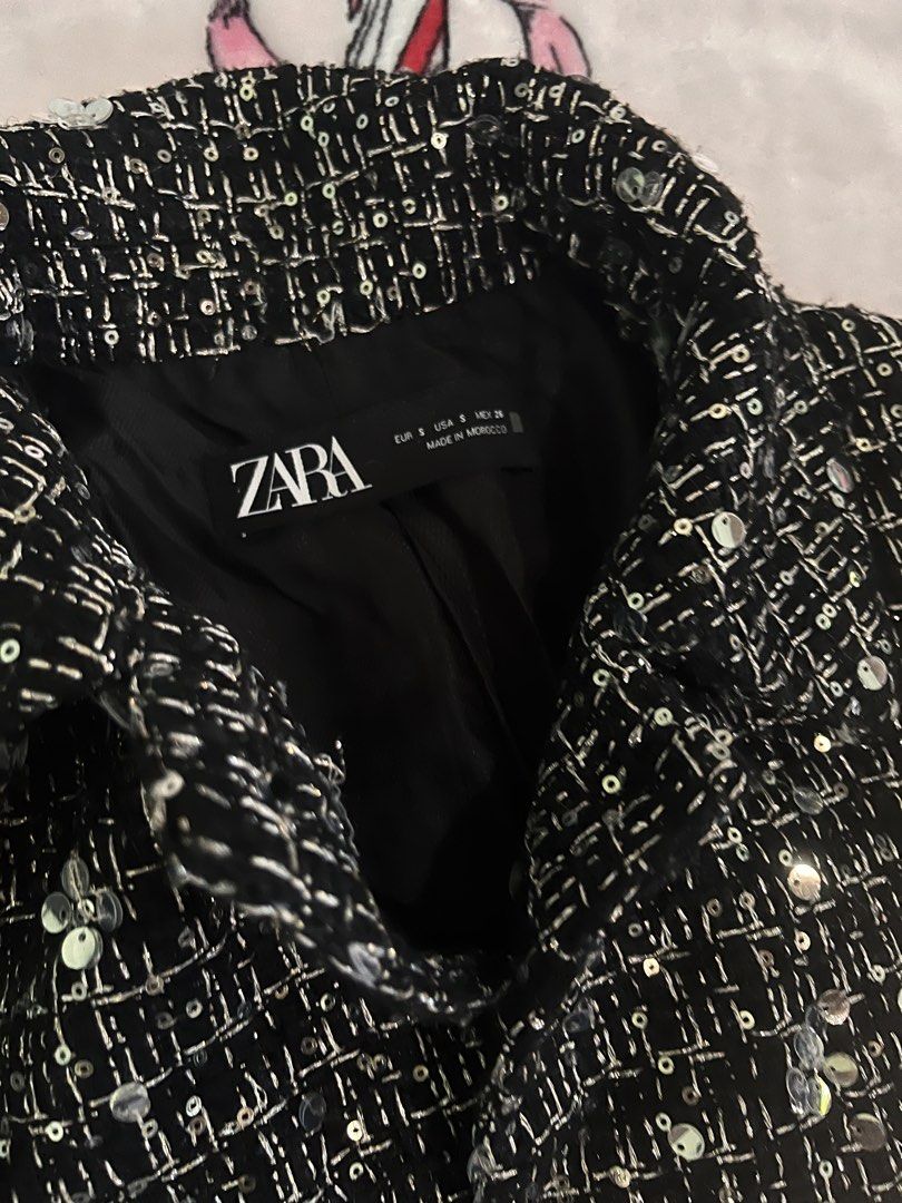 ⋆. 𐙚 ˚ zara black tweed blazer (Category: Coats, Jackets and Outerwear) located in Makati City. Submitted by thezarachives (Listing ID 1469326467, Image 2). Description: .