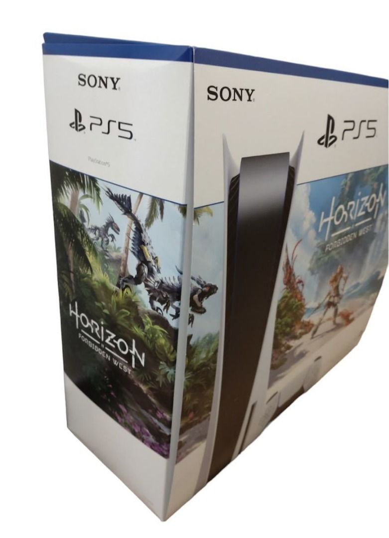 ∀ Empty box (outer box only) for the Sony PlayStation 5 (PS5) “Horizon Forbidden West” bundle — note: has some minor issues/defects ∀ (Category: Cases & Covers) located in Caloocan City. Submitted by letao_shopping_ph (Listing ID 1469235319, Image 3). Description: * * * Product Details * * * This is an empty outer box for the Sony PlayStation 5 (PS5) “Horizon Forbidden West” bundle. Please note that the console, accessories, game, and internal pa