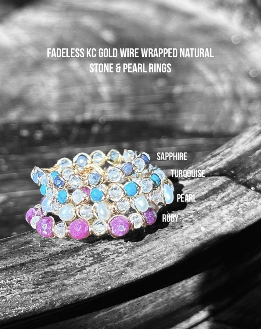 ✨ Handcrafted Gemstone Eternity Rings (Category: Rings) located in Muntinlupa City. Submitted by alabangbargains (Listing ID 1469257624, Image 2). Description: watch item video: 💎 Genuine Natural Stones: Authentic faceted gemstone beads paired with high-clarity quartz & natural pearls. ✨ Fadeless Copper Wire: Wrapped in high-quality, non-tarnish KC Gold color copper wire that retains its warm luster. 🌿 Comfortable Eternity Design: Lightweight, 