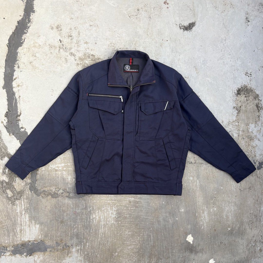 A4071 Navy Blue Workwear Jacket (Category: Coats, Jackets and Outerwear) located in Calamba. Submitted by lyrons.wardrobe (Listing ID 1469254775, Image 1). Description: Dimes: 22.5x23 * Brand: Andare Schietti (by Co-Cos) * Model Code: A4071 (Spring/Summer Long-Sleeve Blouson) * Color: Navy / Blue variant * Features: Front zipper closure, zippered chest pocket, standard button-flap pockets, and a mesh-lined collar construction..