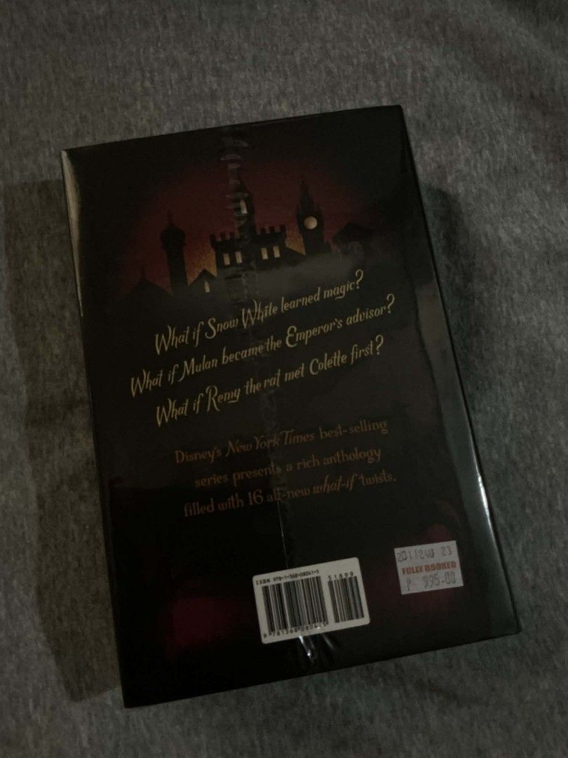 A Twisted Tale Anthology edited by Elizabeth Lim (Category: Storybooks) located in Manila. Submitted by kozlou (Listing ID 1469208139, Image 2). Description: - Title: A Twisted Tale Anthology (Edited by Elizabeth Lim) - Format: Hardcover, brand new and still sealed in plastic - Content: 16 unique Disney what-if stories - ₱900.