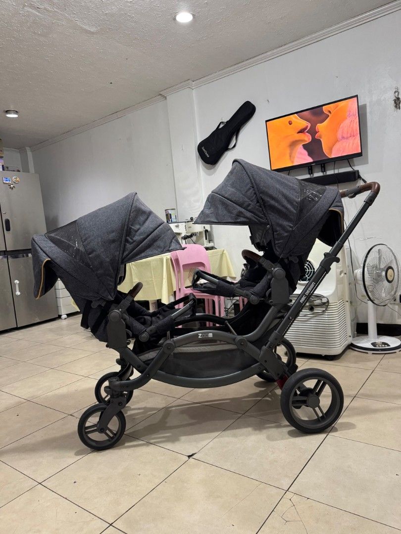 ABC Design Zoom Twin / Sibling Pushchair Stroller (Category: Strollers) located in Lapu Lapu. Submitted by axl.rose05 (Listing ID 1469201709, Image 2). Description: Premium twin stroller suitable for twins or siblings. Features a sturdy frame, adjustable seating and a versatile design for everyday use. Features: ✓ Suitable for twins or siblings ✓ For newborn up to roddler age ✓ Adjustable seats with multiple reclining positions ✓ Reversible seati