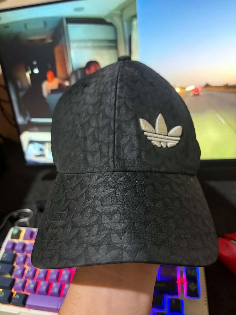 Adidas Monogram Trefoil Black Baseball Cap (Category: Caps & Hats) located in Caloocan City. Submitted by ramenonly (Listing ID 1469267508, Image 1). Description: !! original adidas !! !! needs reshape !! !! needs wash !!.