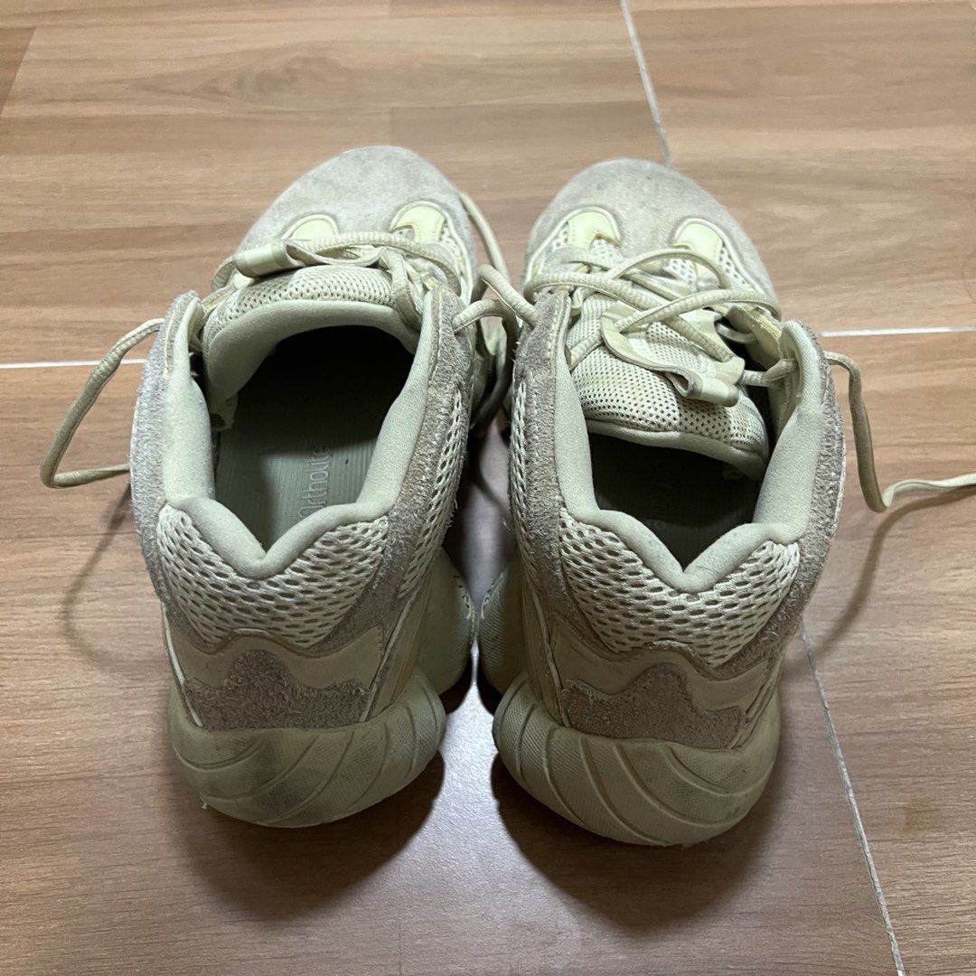 Adidas Yeezy 500 Supermoon Yellow (Category: Sneakers) located in Manila. Submitted by jashenregala (Listing ID 1469168686, Image 3). Description: - Authentic Adidas Yeezy 500 sneakers - Super Moon Yellow colorway with chunky mesh, suede, and leather upper - Comfortable adiPRENE midsole and OrthoLite insoles - Shows normal signs of wear on the midsoles and suede toe boxes - Includes original laces - DM for more photos or meetup options!.