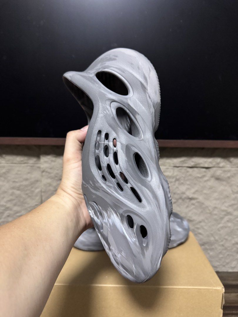Adidas Yeezy Foam RNR MX Granite (Category: Sneakers) located in Caloocan City. Submitted by onetwelvetwelve (Listing ID 1469316867, Image 3). Description: - Model: Adidas Yeezy Foam RNR - Colorway: MX Grey (Unique marbled grey and white pattern) - Condition: used 2x - Features: Lightweight foam construction with cutout ventilation ports for maximum airflow - Packaging: Includes original plain brown box - Trusted seller: Deal with confidence, fas